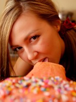Carmen bakes herself a penis shaped cake for her birthday party